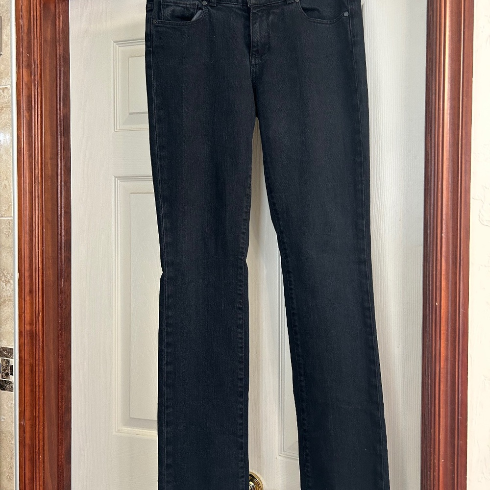 Paige Premium Black Straight Leg Denim Jeans